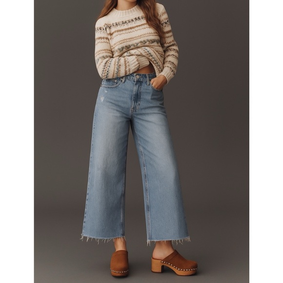 Pistola Lana Wide Raw Hem Crop Jeans - Picture 1 of 7
